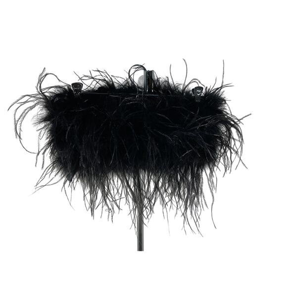 Lamarque Feathered Black Zaina Top Bandeau Size XS - Picture 3 of 5